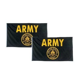 3x5 3’x5’ Wholesale Set (2 Pack) U.S. Army Crest Black Gold Logo Flag Banner BEST Garden Outdor Decor polyester material FLAG PREMIUM Vivid Color and UV Fade Resistant