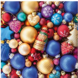 (20) Christmas Decoupage Paper Napkin Blue Ornament Lot of 20 Luncheon