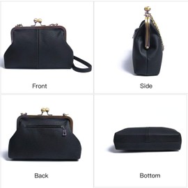 Lanpet Women Classical Kiss Lock Clutch with Chain Strap Shoulder Bag Purse Wallet