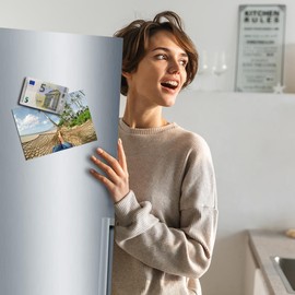 TRIOSK Fridge Magnets Banknote Decorative Magnet 5 Euro Banknote Euro Note Money Gift for Financial Advisors Banker Money Collector Fridge Magnetic Board Office Strong Square Large 85 x 55 mm