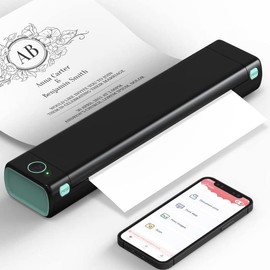 Phomemo M08F Inkless Portable Bluetooth Printer – Supports 8.5" x 11" Letter & A4 Thermal Paper, Compatible with iOS, Android & Laptops, Perfect for Office, Home, School, Business & Travel:_Black&Green