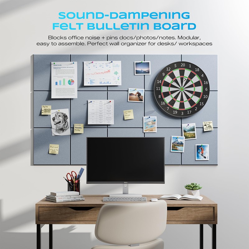 22 Pack Self-Adhesive Acoustic Panels, 12" X 12" X 0.4"