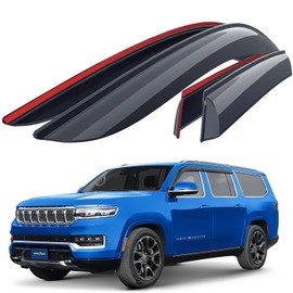 Goodyear Shatterproof Window Deflectors for Jeep Grand Wagoneer L 2023-2025, Tape-on Rain Guards, Window Visors, Vent Deflector Visor, Car Accessories, 4 pcs. - GY008761