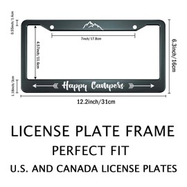 Smooffly Happy Campers License Plate Frame, Camping License Plate Frame, Mountains Arrows Adventure License Plate Frame, Car Accessories 12.2 x 6.3 in