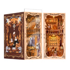 CCCDF DIY Book Nook Kit, Miniature Dollhouse Booknook Kit, 3D Wooden Puzzle Bookend Bookshelf Insert Decor with LED Light for Teens and Adults (Duchess's Cloakroom)