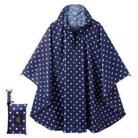 POWINSUN Fashion Hooded Rain Poncho Waterproof Raincoat Jacket with Pocket for Women/Men/Adult