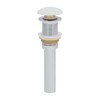 Ruvati White Ceramic Top Push Pop-up Drain for Bathroom Sinks