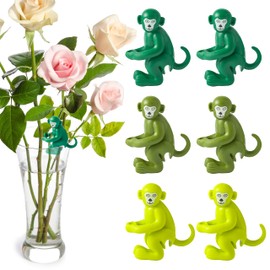 GyovinnJuwanua Monkeys Plant Propagation Buddy - Cute Animals Plant Support Holder Set, Three Colors Plant Propagation Breeding Station, Cutting and Shoots Growth Tool for Indoor Outdoor Garden (6Pcs)