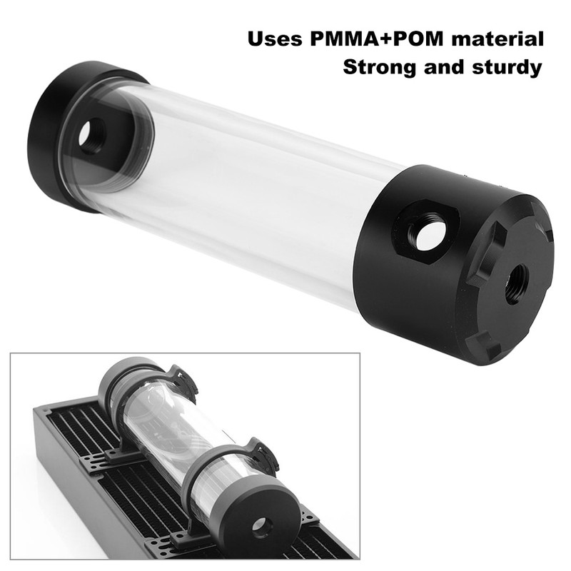 Computer Water Tank Cylindrical Transparent Sideout PC Cooling System 4‑Hole