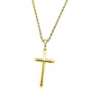 INCREDIBLE CHIC COLLECTIONS 24K Gold Rope Chain Style Cross Pendant