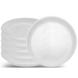 Grjoprt 6 Pack Clear Plant Saucer 10 inch, Heavy Duty Plastic Clear Plant Saucers 10 inch, Durable Plant Tray for Pots, Flower Saucers for Indoors, Plant Pot Saucers, Trays for Planter 8"/9"/10"