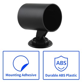 slrongpowlr Universal Black Single Gauge Swivel Dashboard Pod - Fits Any Make/Model - Swivels 360 Degrees - ABS Plastic - Mounts (1) 2-1/16" (52mm) Gauge to Vehicle's Dash