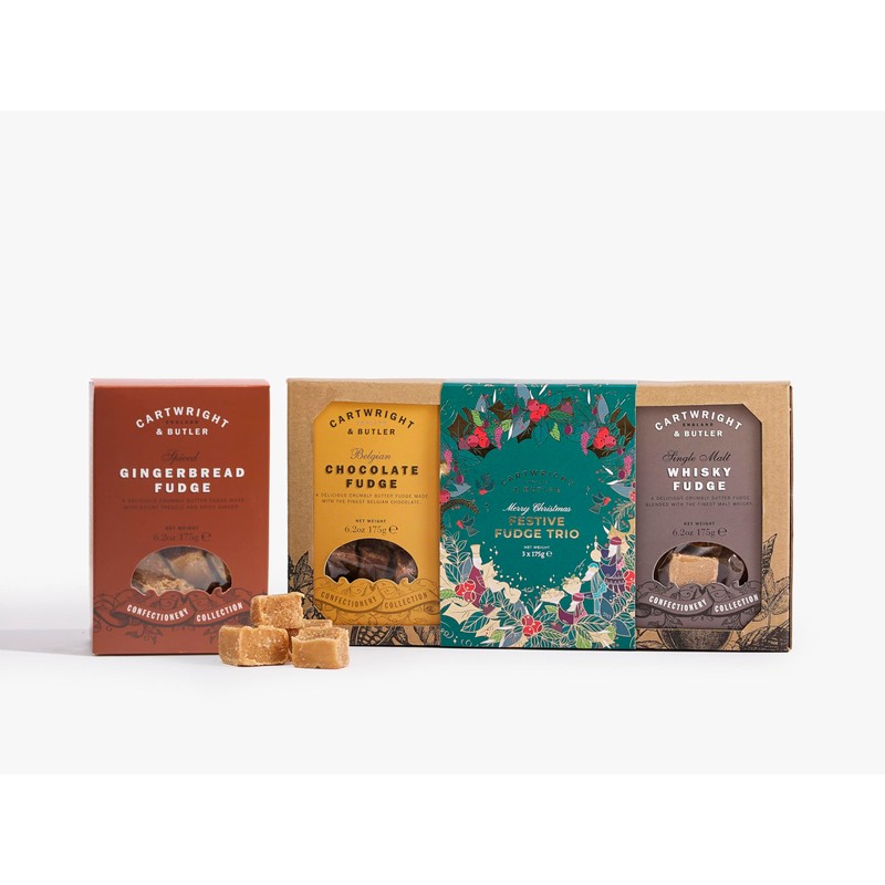 Cartwright & Butler | Merry Christmas Trio of Fudge Selection