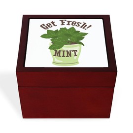 CafePress Get Fresh Mint Memory Keepsake Jewelry Box, 5"x5"x3.75"