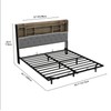 YITAHOME Upholstered Platform Bed with Headboard Storage and LED Lights