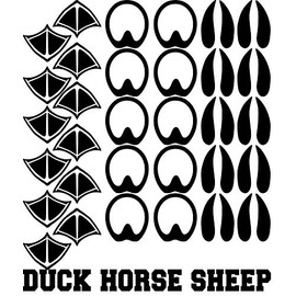 Sensory Wall & Floor Hallway Farm animals foot prints Decal Stickers for Floors