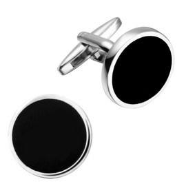 Black Cufflinks for Men Classic Business Groom Wedding Cuff Links Shirt Accessories for Husband Father Boyfriend
