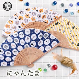 Osaka Choseido Fan, Women's, Stylish, Business, Japanese Style, Japanese Accessories, Festival, Nyanta, Boxed, Shimashima