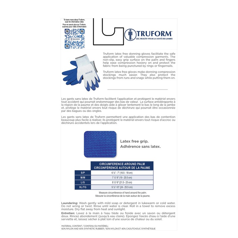 Truform Donning Gloves for Medical Compression Stockings Pantyhose Support Tights,