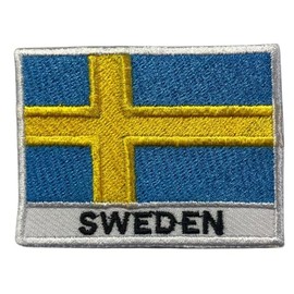 Bebuz Sweden Flag with Name Patch Embroidered Iron On Sew On Patch Applique Fabric Repair Patches Tactical Military Patches - Emblem