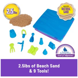 Kinetic Sand, Deluxe Beach Castle Playset with 2.5lbs Play Sand, Tools & Molds, Sensory Toys, Stocking Stuffers for Kids Ages 3 and up