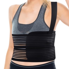 GOMETY Gebrochene Rippenbandage, Verstellbare Elastischer Rippengürtel Atmungsaktiver Rippen-Brustschutzgürtel für rissige, gebrochene, ausgerenkte und postoperative Rippen(L)