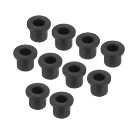 QUARKZMAN Pack of 10 T-shape rubber hole gaskets, mounting diameter 10.5 mm, ID 7 mm, height 12 mm, black, seal protective cable seals, flexible for cable pipe