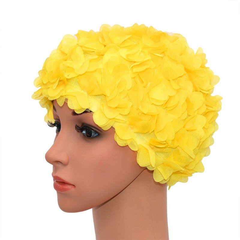 Medifier Lace Vintage Swim cap Floral Petal Retro Style Bathing