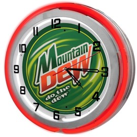 Redeye Laserworks Mountain Dew Red 18" Double Neon Garage Clock from