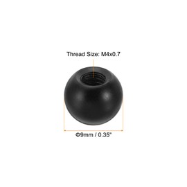 PATIKIL M4 x 9mm Ball Nuts Knob, 30 Pack Steel Drilling Ball Caps Blind Hole Handle Nut Decoration for Furniture Lamp or DIY Project, Black