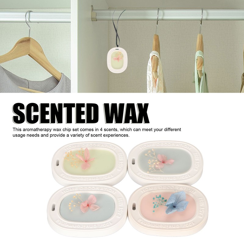 4PCS Set Wardrobe Aromatherapy Wax Tablets Long Lasting Floral Scent