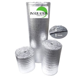 SmartSHIELD -5mm 24''X25ft Foam Core Reflective Insulation Roll, R-8 HVAC Duct Wrap Insulation - Pure Aluminum