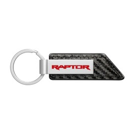 iPick Image Compatible with Ford F-150 Raptor in Red Carbon Fiber Texture Black PU Leather Strap Key Chain