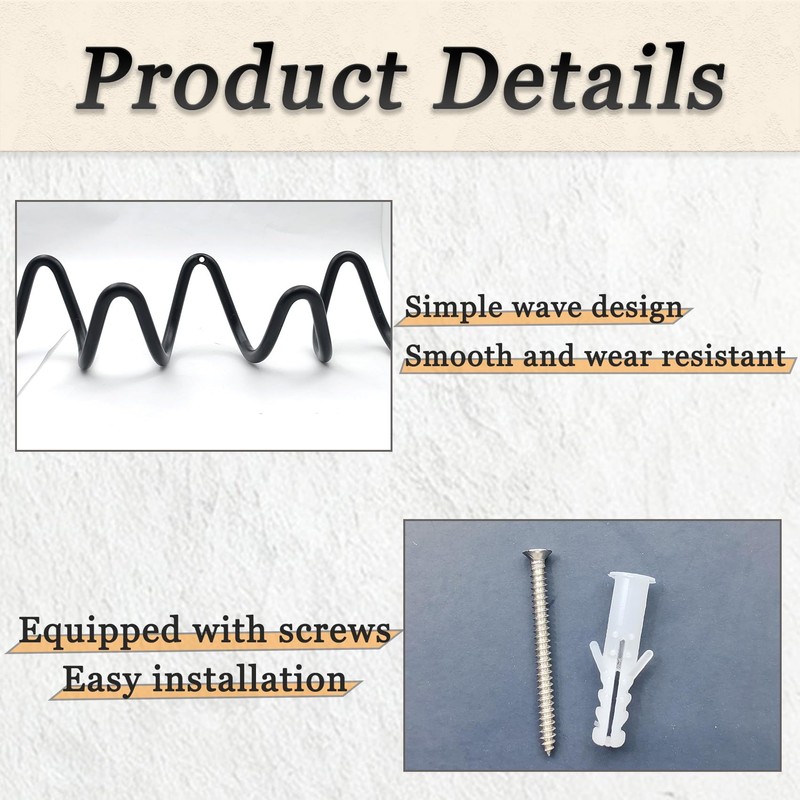 KISWIAR 1 Pc Wave Shaped Wall Mounted Hooks, Wave Wall