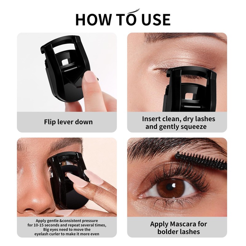 Docolor Eyelash Curler Portable Lash Curler with 1 Silicone Refill