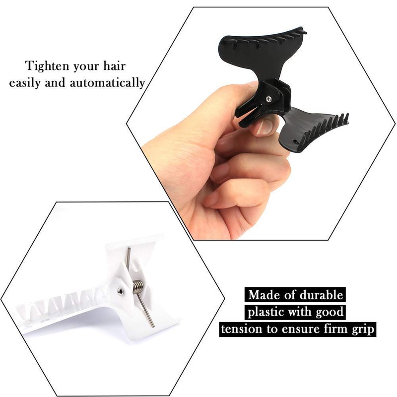BAHABY Hair Clips for Styling Sectioning 12 Pack Black White