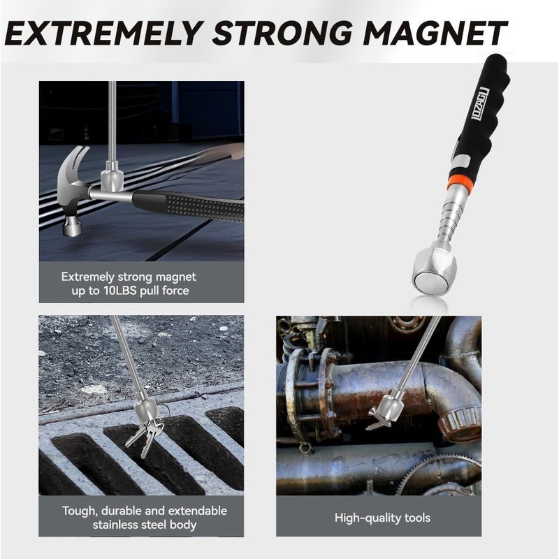 LOZAGU 2 Pack Telescoping Magnet Pick-up Tool Set (16lb Pull