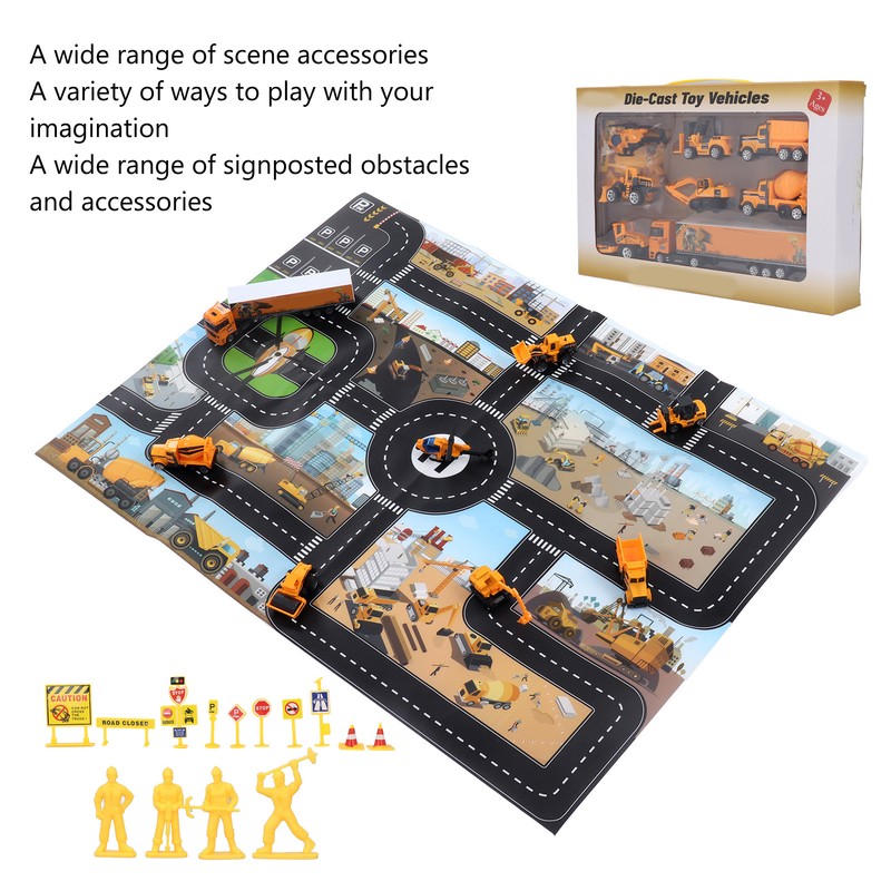 Construction Site Vehicles Toy Set High Simulation Kids Engineering Playset