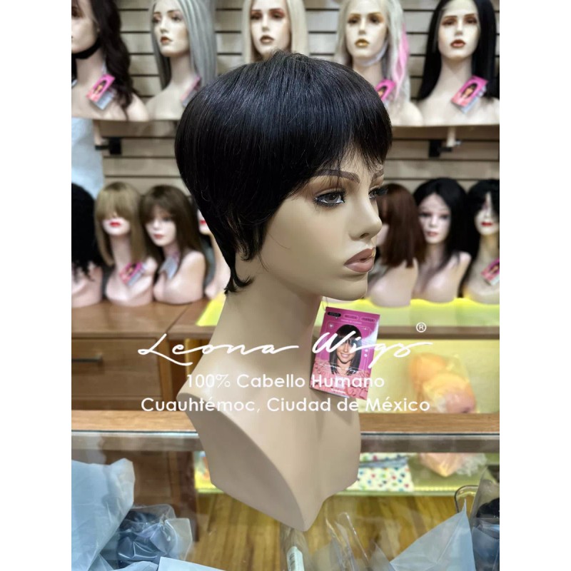 Leona Wigs Peluca Oncológica Pixie 100% Cabello Humano