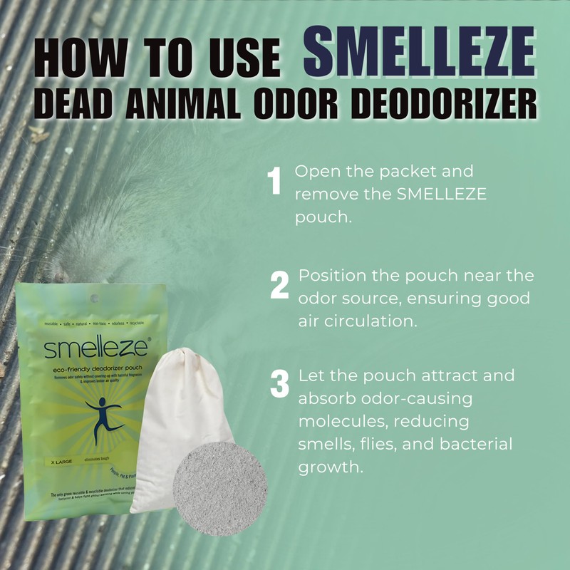 SMELLEZE Dead Animal Odor Eliminator for Home - Removes Rodent