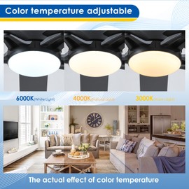 CHESUR 56" Black Outdoor Ceiling Fans with Lights - Flush Mount Low Profile Ceiling Fan, 5 Blades and Six Wind Speeds Control, Reversible Modern Fan Light for Living Room, Covered Patios, Black