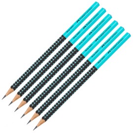 FABER-CASTELL 205084 Grip 2001 Two Tone Pencil Set of 6 for Children and Adults