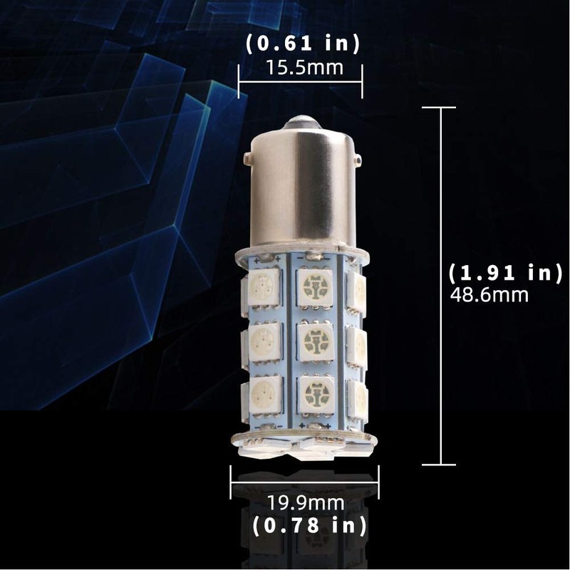 QasimLed DC 12V Green P21W 1156 BA15S 27SMD 5050 LED