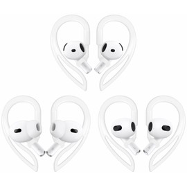 IiEXCEL Compatible with AirPods 4 Ear Hooks, Replacement 360 Angle Rotation Adjustable Length Anti-Slip Sport Earhooks Wing Tips Holder Compatible with AirPods 3 / AirPods Pro 2 - White