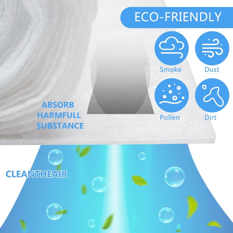 BENECREAT White Vent Filter Media, Electrostatic Air Filter Roll Air
