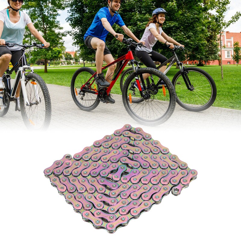 Bicycle Chain High Carbon Steel Colorful 116 Links 9 Speed