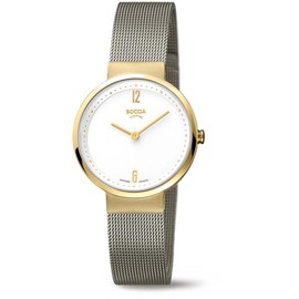Boccia Ladies Watch Titanium Grey/Gold 3283-05, gold, Classic