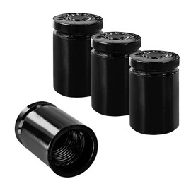 ZNDAW 4PCS Bullet Shell Tire Valve Stem Caps, Leak-Proof Corrosion Resistant Aluminum Alloy Tire Air Cap, Universal Dustproof Tire Valve Caps for Car Truck Motorcycle Bike (Black)