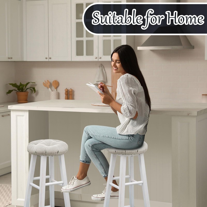 Marsui 4 Pieces Soft Stool Covers Round Bar Stool Cushions