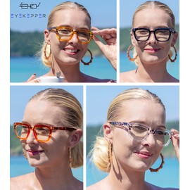 Eyekepper 4-pack Reading Glasses Blue Light Blocking Women Stylish Computer Readers +1.75